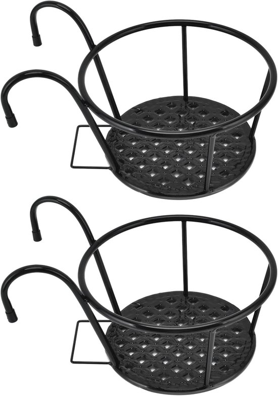 Hängender Pflanzkorb Für Den Balkon 2er Set, Blumentopf Für Den Außenbereich, Balkon Hängedekoration Mit Eisenelementen