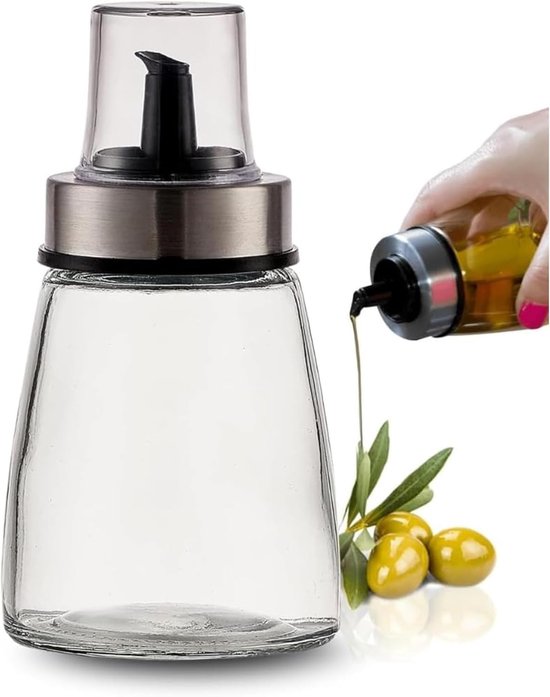 Ölflasche 160 Ml Mit Ausgießer Spender Aus Glas Und Edelstahl Halter Für Öl