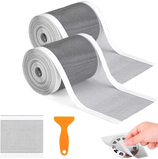 Duschhaarsieb 2 Stück 10 Cm X 10 M Verhindert Verstopfungen Dusche Haarsieb Waschbeckensieb Abflusssieb Pvc Netz Für Küche, Bad, Badewanne, Balko