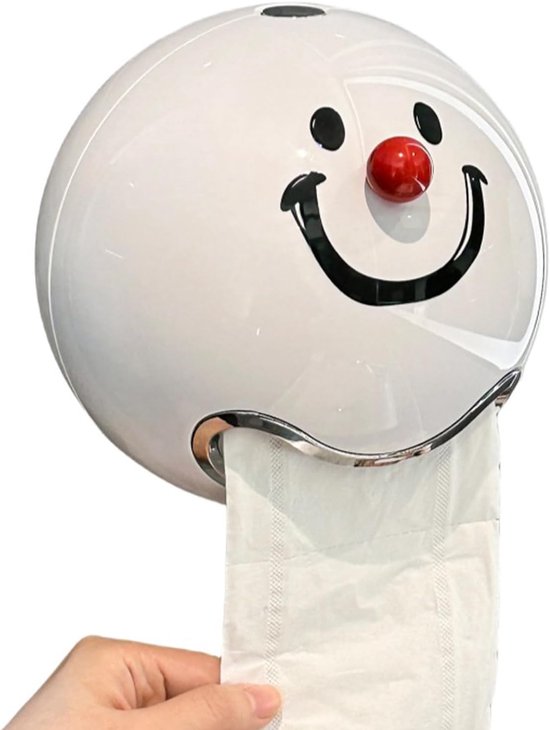 Kreativer Toilettenpapierhalter In Kugelform Smiley Gesicht, Wandhalterung Für Bad, Küche Und Wohnzimmer 17,2 X 17,2 Cm
