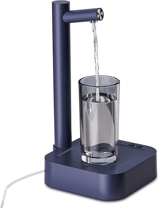 Tischwasserspender, Elektrischer 7 Stufiger Wasserflaschenspender, Usb Aufladbare Trinkwasserpumpe, Marineblau