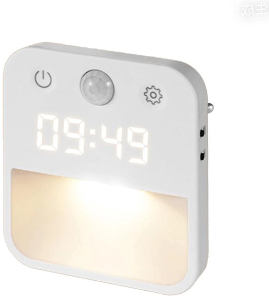 Led Nachtlicht Mit Stecker, Bewegungssensor Und Uhr, 3 Farbtemperaturen, Dimmbar, Für Treppenhäuser, Schlafzimmer Und Flure.