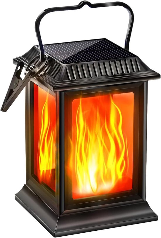 Solarlaterne „tanzende Flamme“ Flackernde Led Hängeleuchte, Langlebige Dekorative Außenleuchte, Wasserdichte Solarfackel Für Terrasse, Garten, Ve