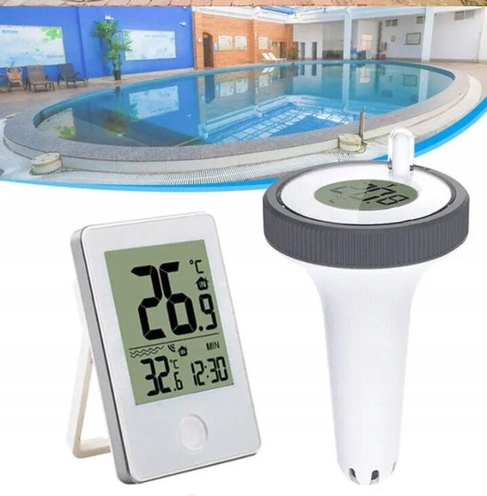 Poolthermometer Digitales Wasserthermometer Wasserdicht (ip67) & Duale Temperaturanzeige 60 M Reichweite Für Pool, Spa & Aquarium