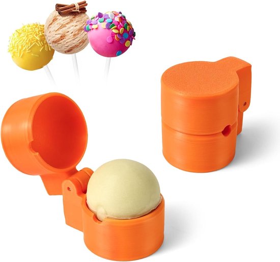 Cake Pop Maker Set, 2 Teilige Runde Formpresse, Orangefarbener Cake Pop Ausstecher Und Stößel Backutensilien Für Zu Hause, Geburtstagsfeiern Und