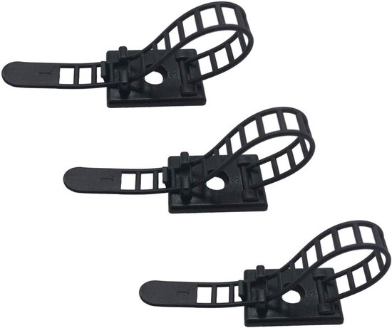 Set Mit 25 Kabelklemmen Mit Klebeschicht Und Schrauboption Verstellbare Und Wiederverwendbare Kabelbinder Aus Nylon Für Das Kabelmanagement Zu Ha