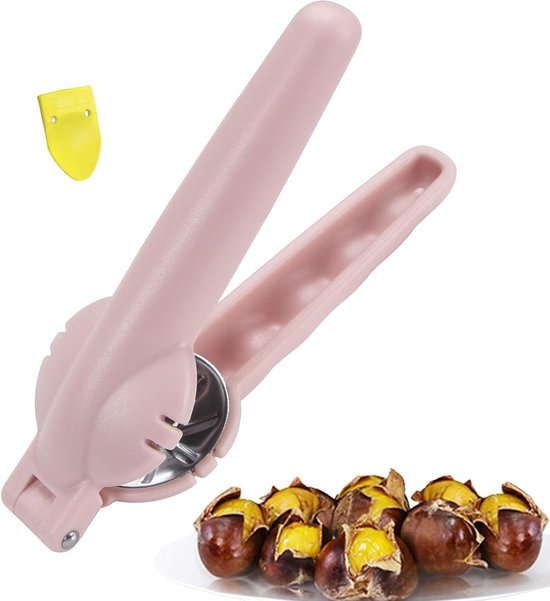 Kastanienschneider Kastanien Mit Einem Praktischen Messer Schneiden Und Öffnen Rosa Design Für Einfache Handhabung
