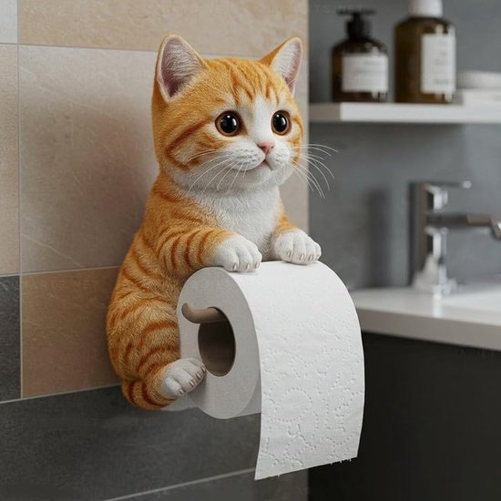 3d Katzen Toilettenpapierhalter Lustige Wandhalterung Für Toilettenpapier Niedliche Tierdekoration Für Badezimmer Oder Küche Einzigartige Geschen
