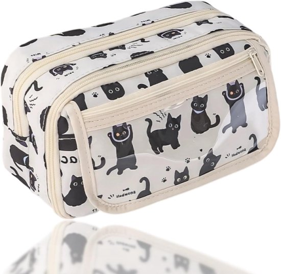 Kawaii Stiftehalter Mit Katzenmotiv, 9 Geräumige Fächer, Für Schule Und Büro, Praktisch Und Niedlich