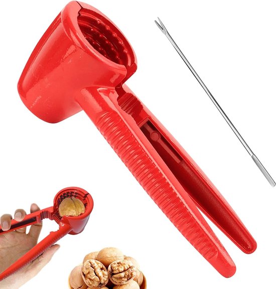 Nussknacker Walnusszange Küchenzange Für Walnüsse Und Haselnüsse Mit Rutschfestem Griff Nussarten Metall 17 Cm Rot