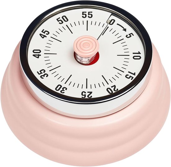 60 Minuten Countdown Vintage Küchentimer Aus Edelstahl Magnetisch Mit Lautem Alarm Rosa