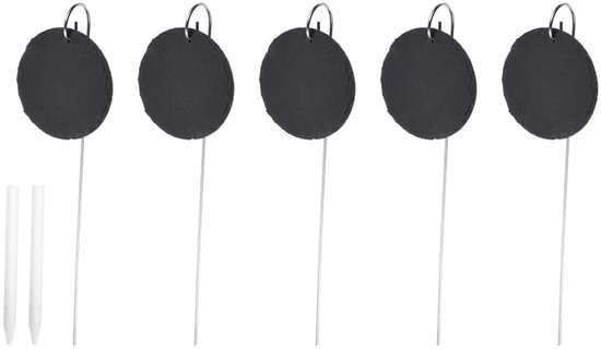 5 Teiliges Set Gartenstecker Aus Schiefer Inklusive 2 Mini Kreidestiften Pflanzenstecker Etiketten Zur Blumenbestimmung Mit Anstecknadel Gartensc