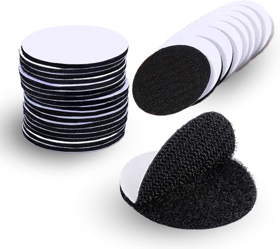 Klettverschluss Doppelseitiges Klebeband 25 Stück 50 Mm Rund Stark Klebender Filz Extra Starker Klebstoff Wiederverwendbar Zum Nähen Und Kleben S