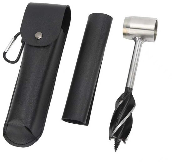 Camping Handbohrer Bushcraft Handbohrer, Handschlüssel Mit Lederscheide, Outdoor Bohrer, Holzbohrer, Bohrer Mit Scotch Eye Für Bushcraft Survival