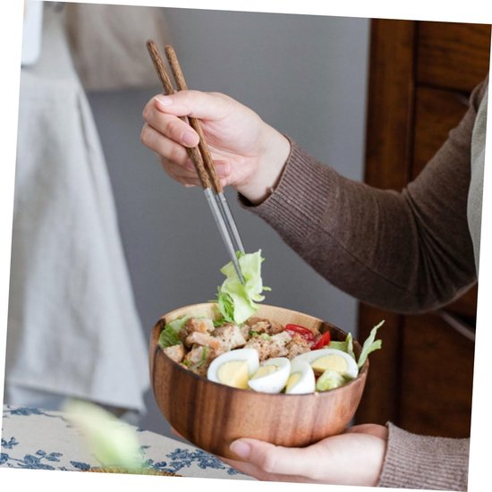 2 Teiliges Essstäbchen Set Aus Edelstahl Und Holz 25 Cm Langes, Rutschfestes Essbesteck Set Für Zuhause Und Küche
