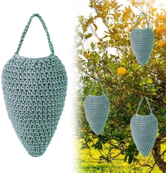 Gehäkeltes Künstliches Wespennest Set (2 Stück) Künstliches Hängenest Für Den Außenbereich Gehäkeltes Künstliches Wespennest 32 X 20 Cm Grün
