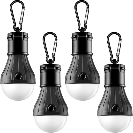 4 Stück Tragbare Led Zeltleuchte Wasserdichte Campingleuchte Notleuchte Mit Karabinerhaken Mit Haken Batteriebetrieben Abs Material Für Wandern,