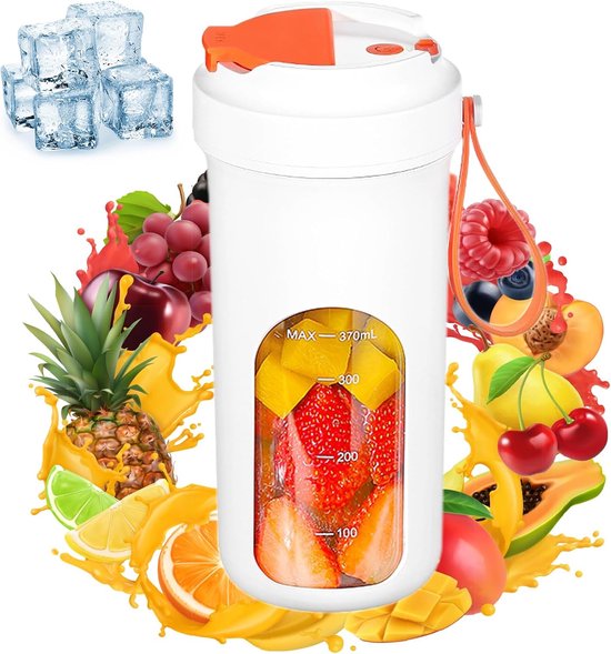 Tragbarer Standmixer Für Shakes Und Smoothies, 13 Unzen Personal Blender Mit Usb Aufladung Und 10 Klingen, Mini Mixflaschen Für Büro, Fitnessstud