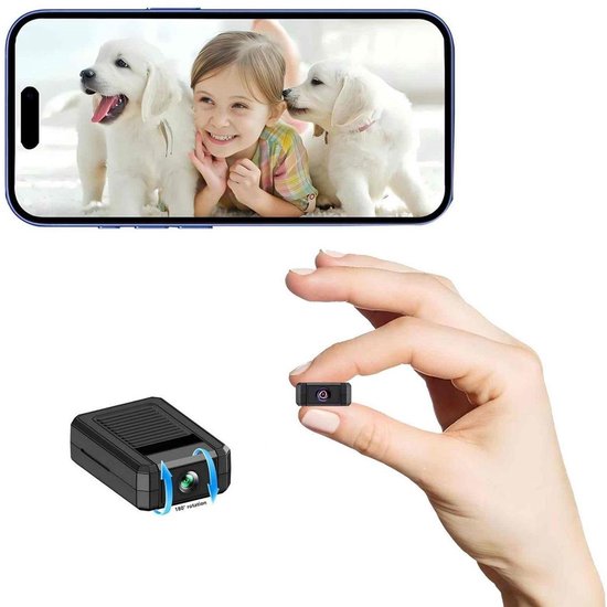 Mini 4k Sicherheitskamera Wlan Kamera Mit 180° Drehbarem Objektiv, Unterstützt Fernüberwachung Per App Und Nachtsicht.