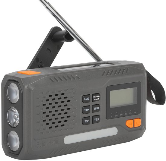 Überlebensradio Tragbares Solarradio Mit Wiederaufladbarem 4500mah Akku Am/fm Radio Mit Handkurbel Display Notfallset Mit Lampe Sos Alarm Und Not