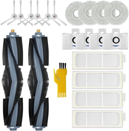 20 Teiliges Ersatzteilset Für Ecovacs Deebot T20 Omni/t20e Omni Saugroboter: 2 Walzenbürsten, 4 Filter, 6 Seitenbürsten, 4 Wischtücher, 4 Staubbe