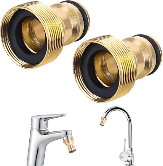 4 Universelle Wasserhahnanschlüsse 22 Mm Innendurchmesser, 24 Mm Außendurchmesser Messing Wasserhahn Und Schlauchkupplungen Schnellkupplungen Gar