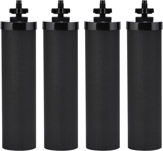 Berkey Wasserfilter Ersatzset Für Wasserfiltersysteme, 4 Teiliger Schwarzer Aktivkohlefilter, Kompatibel Mit Berkey Schwerkraft Wasserfiltersyste