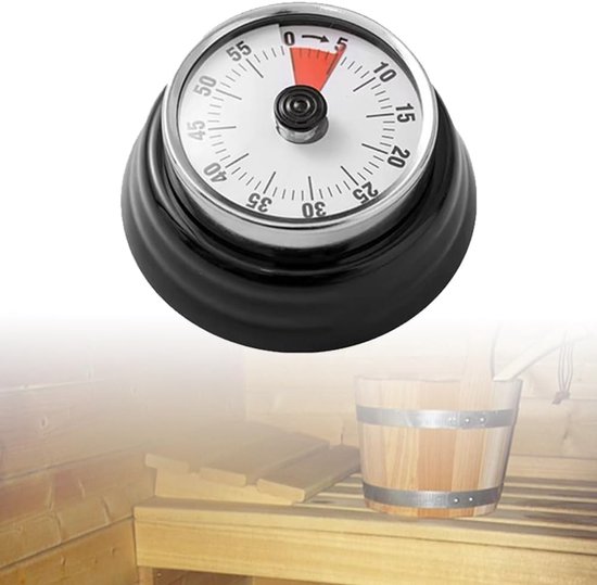 Sauna Timer Aus Edelstahl Mechanischer Timer Für Saunen Und Spas, Bis Zu 55 Minuten, Batteriebetrieben Schwarz
