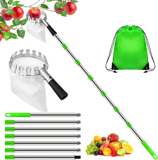 Obstpflücker 4 M Apfelpflücker Langes Obstpflückwerkzeug Mit Teleskopstiel Obstgreifer Mit Teleskopstiel Und Aufbewahrungstasche Obstpflückwerkze