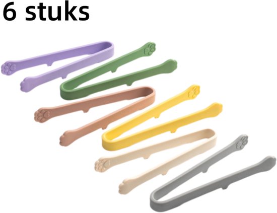 6 Teiliges Set Lebensmittelclips Material: Silikon Multifunktionale Clips Für Snacks, Obst, Zuckerwürfel Und Eiswürfel Sechs Farben 14,5 X 2 Cm