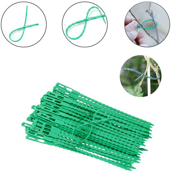 50 Verstellbare Pflanzenbinder (17 Cm) Wiederverwendbare Pflanzenbefestigungen Gartenwerkzeug Für Kletterpflanzen Clips Für Ranken Und Tomatenstä