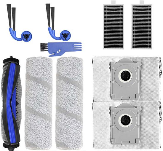10 Teiliges Zubehörset Für Ecovacs X11/x11 Pro/t80s Staubsauger Mit Hauptbürste, Wischwalzen, Staubbeuteln, Hepa Filtern Und Seitenbürsten Für Op