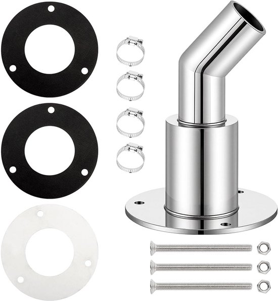 Edelstahl Schiffsauspuffrohr Edelstahl 316 Rumpfmodifikation Für Bootsauspuff Zubehör Für Standheizungen, 24 Mm Silber Borddurchführung