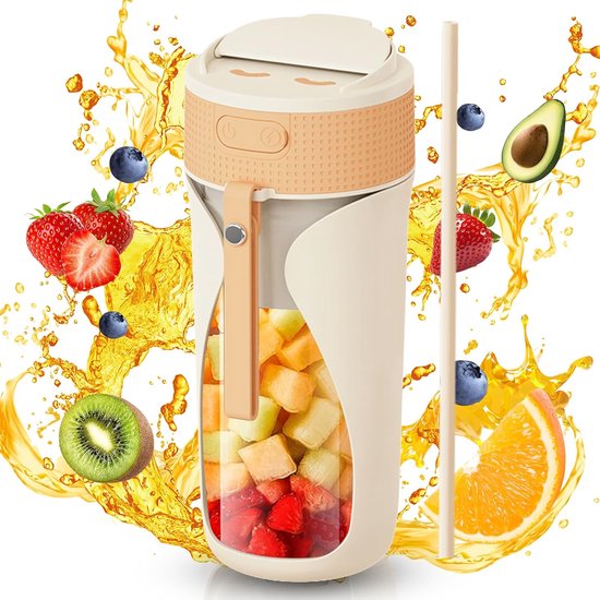 Tragbarer Mixbecher 450 Ml Multifunktionsmixer Mit Eiscrush Funktion Leistungsstarkes Zerkleinern Dank 6 Klingen Usb C Ladeanschluss Saftbecher F