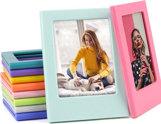2 Teiliges Set Magnetischer Bilderrahmen 2x3 Mini Bilderrahmen, Für Polaroid Bilderrahmen, Kühlschrank Brieftaschen Bilderrahmen (blau Und Rosa)