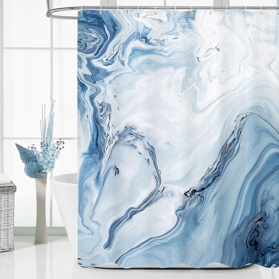 Duschvorhang Schimmelresistenter Duschvorhang Marmoroptik Waschbares Polyester Wasserdicht Maschinenwaschbar Ombré Aquarell Duschvorhang Für Bade