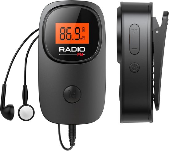 Tragbares Mini Fm Radio (mit Clip) Hervorragender Empfang Klares Lcd Display Voreingestellte Sender Betrieb Mit Aaa Batterien Für Spaziergänge, J