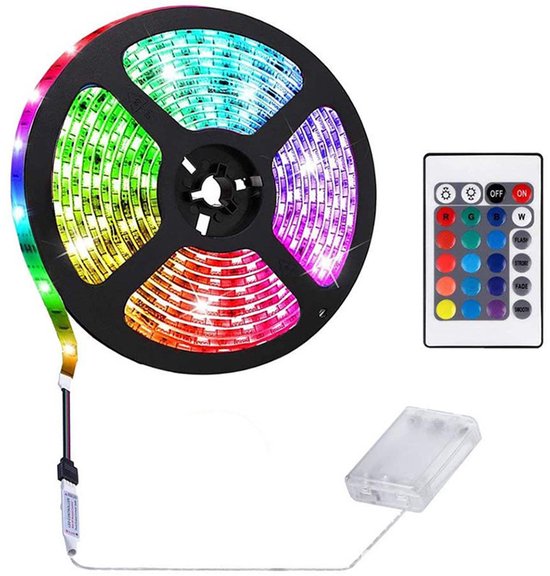 Wasserdichte Led Lichterkette Mit Fernbedienung, 5 Meter, Schwarz.
