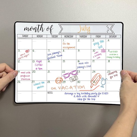 43 × 33 Cm Magnetischer Kühlschrankkalender Magnetischer Planer Für Den Kühlschrank Abwischbare Kühlschrank Pinnwand Monats Und Wochenplaner