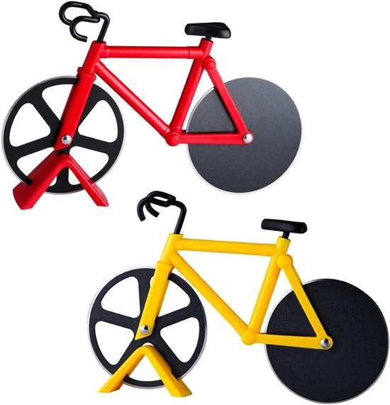 2 Teiliger Pizzaschneider Fürs Fahrrad Pizzaroller Doppelklingen Aus Edelstahl Pizzateiler Antihaft Pizzaschneider Fürs Fahrrad Pizzaschneidewerk