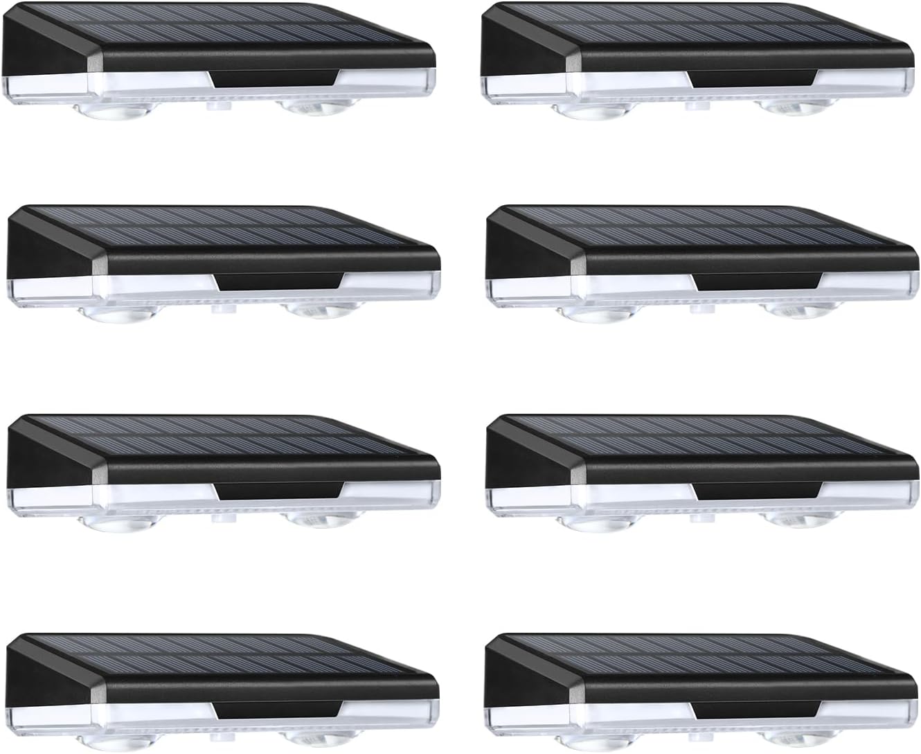 8er-pack Solar-gartenleuchten Für Zaun Und Terrasse – Ip65 Wasserdicht – Solarbetrieben – 8 Rgb-farben – Außenbeleuchtung
