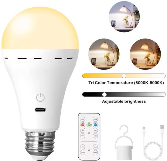 Kabellose, Wiederaufladbare Lampe, Wand Und Tischleuchte, Dreifarbige Lichtquelle, Glänzende Oberfläche Dreifarbige Dimmfunktion + Fernbedienung