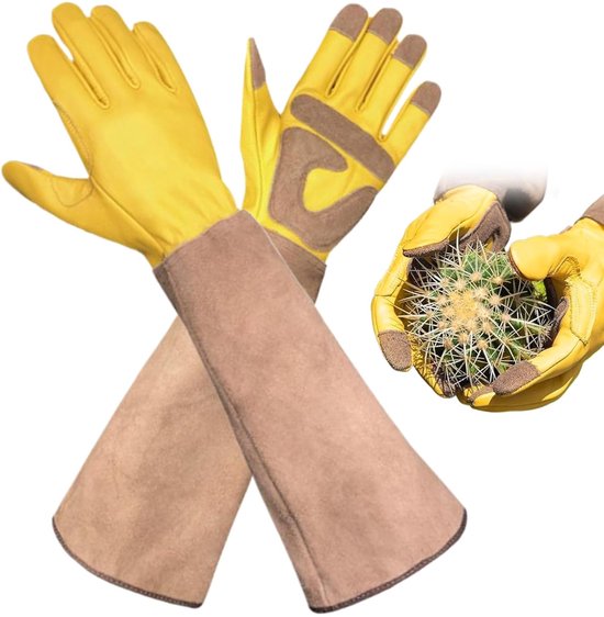 Gartenhandschuhe Für Damen 1 Paar Gartenhandschuhe Rindsleder Schützt Hände Und Arme 45 Cm Lange Gartenhandschuhe Für Damen Und Herren