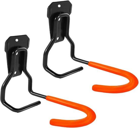 Set Mit 2 Fahrradhaken, Fahrradständer Aus Eisen, Stabile L Förmige Wandfahrradständer, Vertikale Fahrradständer Für Die Garage, Orange