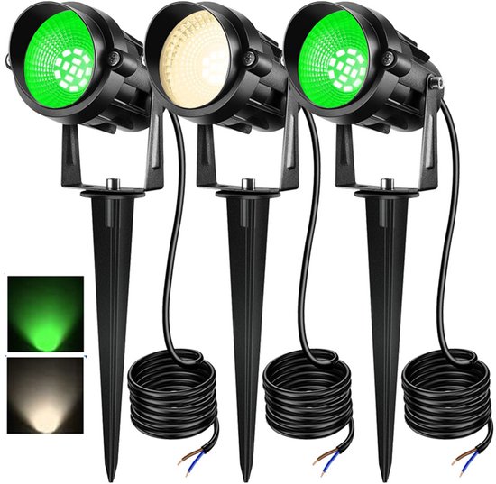2 Stück Grüne Außenstrahler 110 V Mit Stecker Ip Wasserdicht Für Garten, Baum, Weihnachten Und Dekoration