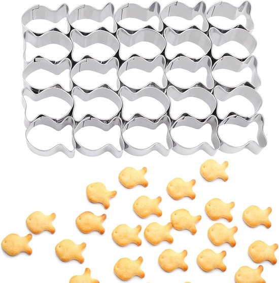 Fischförmiges Backblech 25 Mulden 25 Fischförmige Fächer Mini Teigform Aus Edelstahl Mit Antihaftbeschichtung Mini Fischfrikadellen Kleines Backb