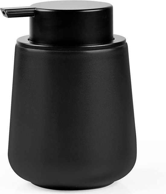 Schwarzer Seifenspender 355 Ml Keramik Seifenspender, Nachfüllbarer Flüssigseifenspender Für Bad Und Küche Mit Easy Press Pumpe