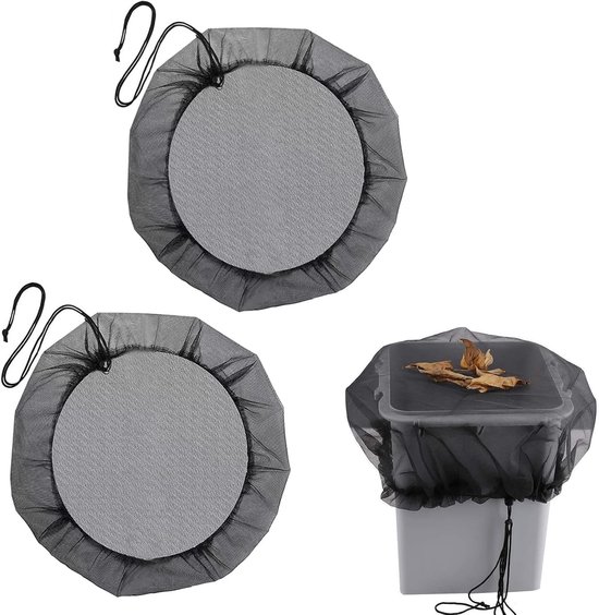 2 Stück Regentonnennetz 60 Cm Durchmesser Regentonnenabdeckung Wassertanknetz Gartenarbeit Schutznetz Mit Kordelzug Schutzhülle Für Regentonnen G