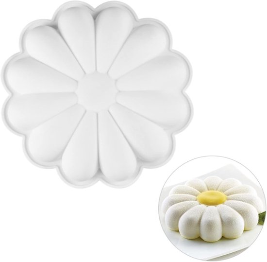 Silikon Backform Bpa Frei Blumenform Mit 1 Mulde Wiederverwendbar 22 X 22 X 5 Cm Backzubehör Für Sonnenblumentörtchen, Eiscreme, Schokolade, Seif