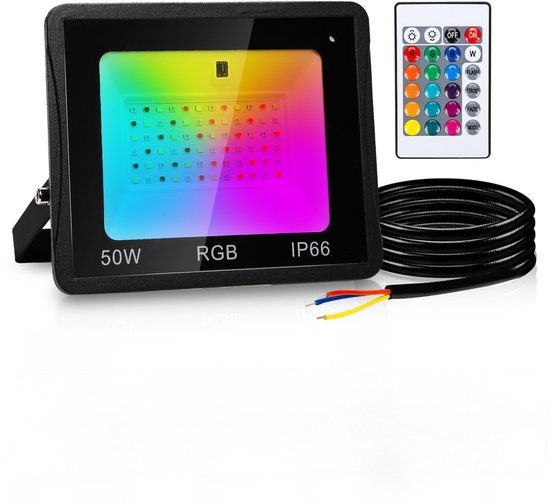 Rgb Led Fluter Mit Fernbedienung 50 Watt Led Baustellenleuchte Rgb Farbbeleuchtung